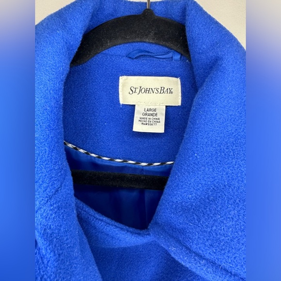 St. John’s Bay wool women’s peacoat in blue, size large - Picture 2 of 8